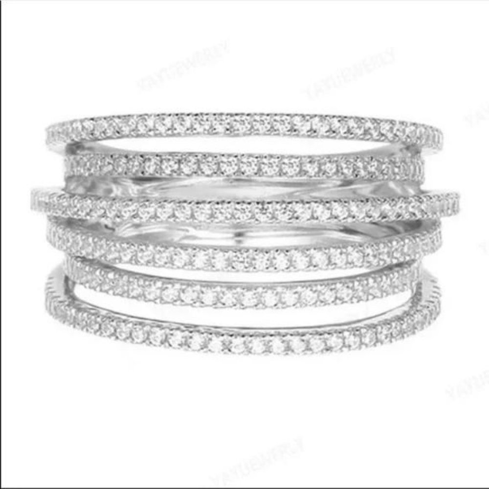 NEW 6.4 CT 925 STERLING SILVER DIAMOND RING, CUTE RING, SHINY RING. - Picture 5 of 6